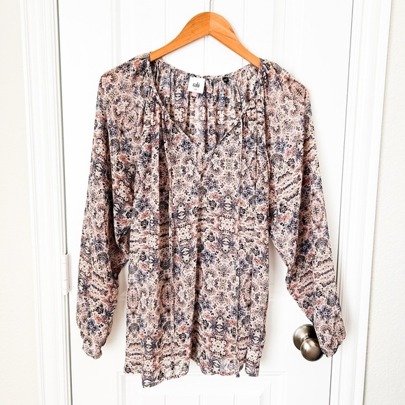 CAbi Sienna Floral Peasant Blouse Size Small - Picture 1 of 2